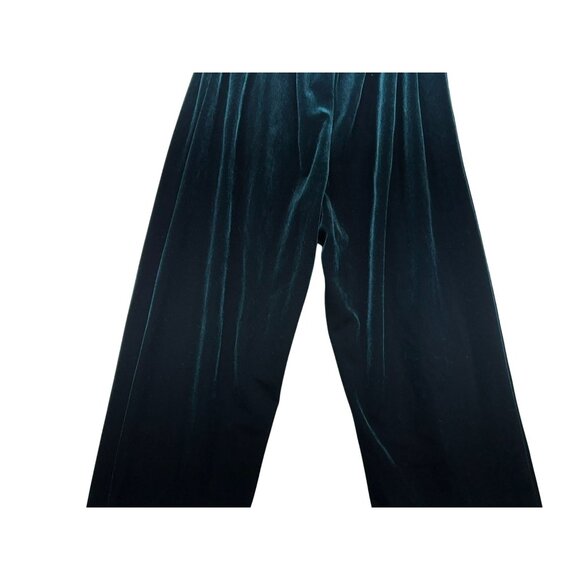 R& M Richards Womens Velour Pants Size 6P Emerald Green Elastic Waist - Picture 10 of 11